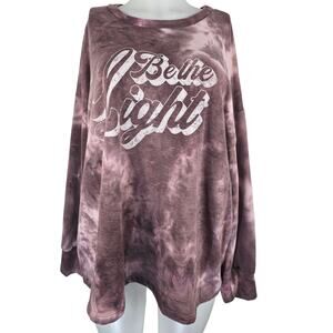 GILLI Be The Light Pink Tie Dye Women's Lightweight Soft Sweatshirt 2X